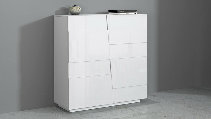 Armadio multiuso 2 ante Aulla, Mobile multifunzione, Armadietto a 2 ante, 120x44h126 cm, Bianco