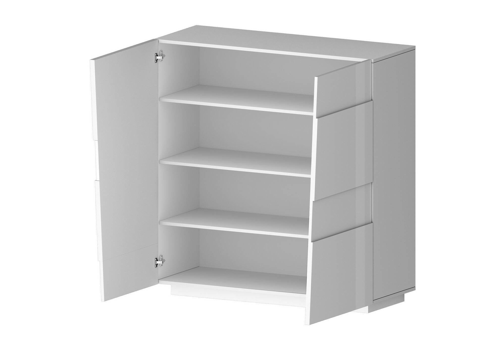 Armadio multiuso 2 ante Aulla, Mobile multifunzione, Armadietto a 2 ante, 120x44h126 cm, Bianco