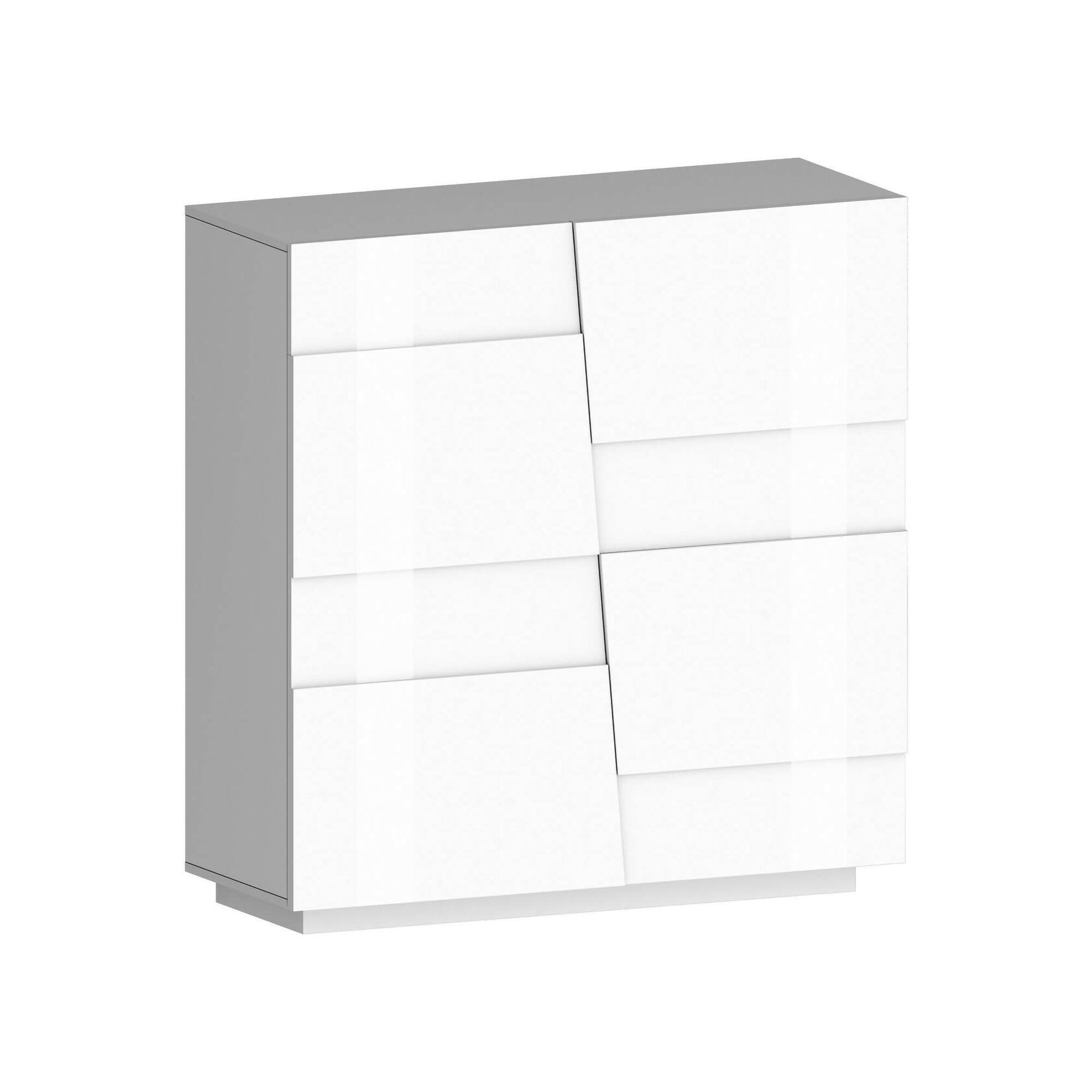 Armadio multiuso 2 ante Aulla, Mobile multifunzione, Armadietto a 2 ante, 120x44h126 cm, Bianco