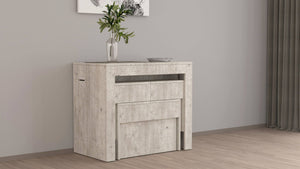 Panca Quedan, Set di 2 sedute per tavolo da pranzo, Panche allungabili, 290x25h45 cm, Cemento