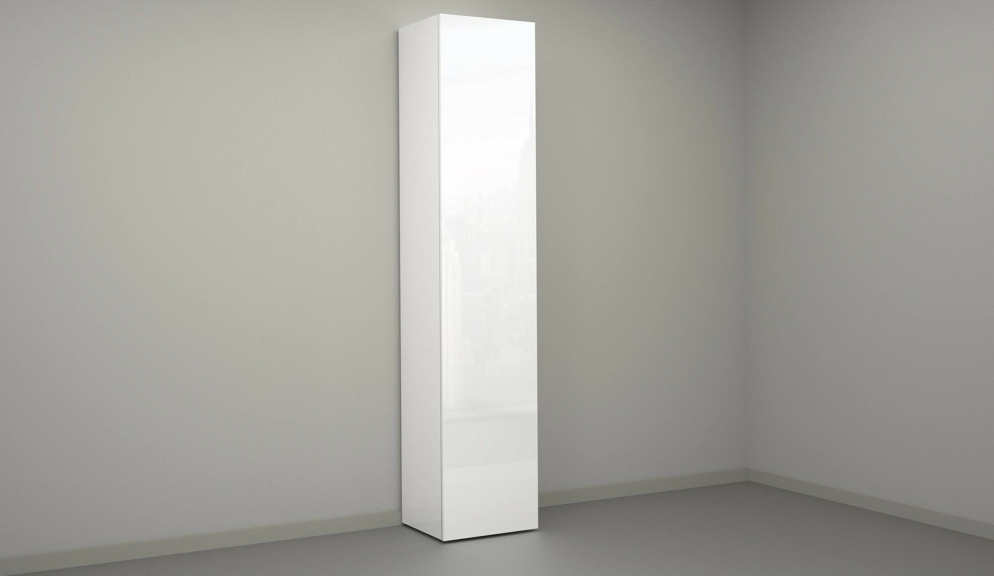 Armadio Multiuso 1 Bassiano, Mobile multiuso a 1 anta, Guardaroba multifunzione, 45x35h190 cm, Bianco