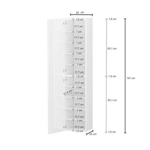 Armadio Multiuso 1 Bassiano, Mobile multiuso a 1 anta, Guardaroba multifunzione, 45x35h190 cm, Bianco