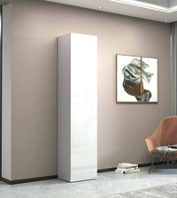 Armadio Multiuso 1 Bassiano, Mobile multiuso a 1 anta, Guardaroba multifunzione, 45x35h190 cm, Bianco