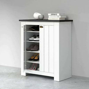 Scarpiera Adriatica, Porta scarpe salvaspazio a 2 ante, Armadio multifunzione da ingresso, 84x42h100 cm, Bianco e Ardesia