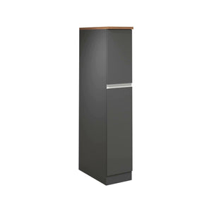 Dispensa da cucina Atrax, Mobile multiuso, Armadio portaoggetti a 2 cassettoni, 100% Made in Italy, 30x60h165 cm, Antracite e Rovere