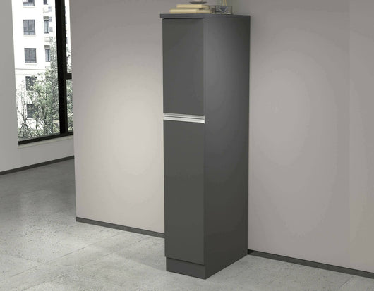 Dispensa da cucina Atrax, Mobile multiuso, Armadio portaoggetti a 2 cassettoni, 100% Made in Italy, 30x60h165 cm, Antracite e Ardesia