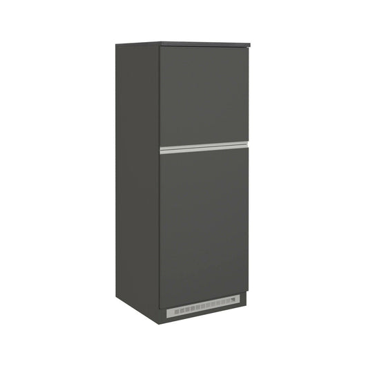 Dispensa da cucina Mesarthim, Mobile multiuso, Armadio porta frigo a 2 ante, 100% Made in Italy, 60x60h165 cm, Antracite e Ardesia