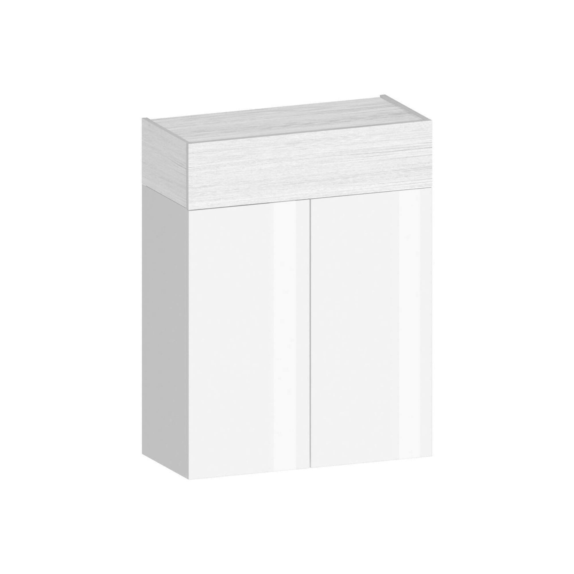 Scarpiera Nala, Porta scarpe salvaspazio a 3 ante, Armadio multifunzione da ingresso, 76x38h100 cm, Bianco effetto larice