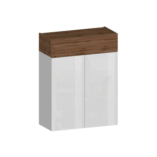 Scarpiera Nala, Porta scarpe salvaspazio a 3 ante, Armadio multifunzione da ingresso, 76x38h100 cm, Bianco e Rovere