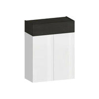 Scarpiera Nala, Porta scarpe salvaspazio a 3 ante, Armadio multifunzione da ingresso, 76x38h100 cm, Bianco e Ardesia