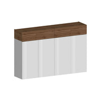 Scarpiera Are, Porta scarpe salvaspazio a 6 ante, Armadio multifunzione da ingresso, 154x38h100 cm, Bianco e Rovere