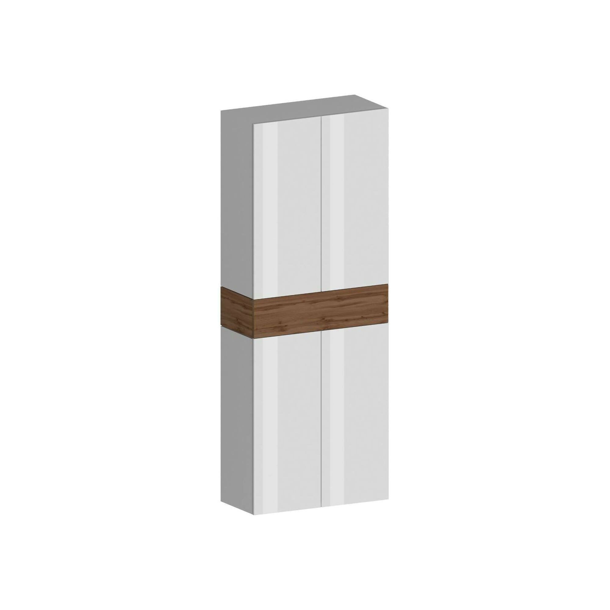 Scarpiera Asklol, Porta scarpe salvaspazio a 5 ante, Armadio multifunzione da ingresso, 76x38h200 cm, Bianco e Rovere