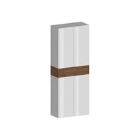 Scarpiera Asklol, Porta scarpe salvaspazio a 5 ante, Armadio multifunzione da ingresso, 76x38h200 cm, Bianco e Rovere