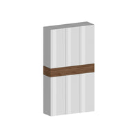 Scarpiera Charoite, Porta scarpe salvaspazio a 7 ante, Armadio multifunzione da ingresso, 114x38h200 cm, Bianco e Rovere