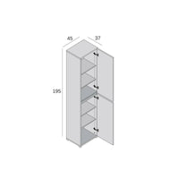 Armadio multiuso 2 ante Daisuke, Scarpiera con ripiani regolabili, Mobile porta scarpe a 2 ante, 100% Made in Italy, 45x37h195 cm, Bianco