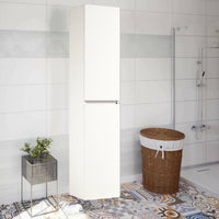 Armadio multiuso 2 ante Daisuke, Scarpiera con ripiani regolabili, Mobile porta scarpe a 2 ante, 100% Made in Italy, 45x37h195 cm, Bianco