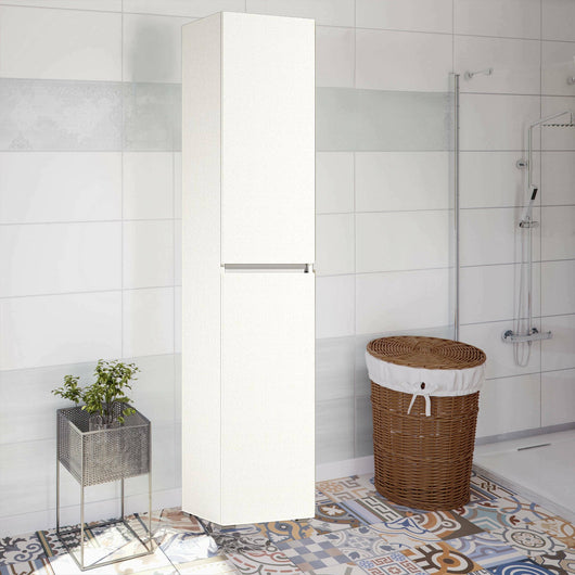 Armadio multiuso 2 ante Daisuke, Scarpiera con ripiani regolabili, Mobile porta scarpe a 2 ante, 100% Made in Italy, 45x37h195 cm, Bianco