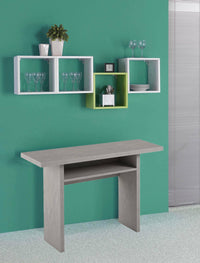 Consolle allungabile Agrippino, Tavolo da pranzo con apertura a libro, Consolle multiuso allungabile, 100% Made in Italy, 120x70h75 cm, Cemento