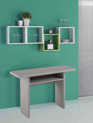 Consolle allungabile Agrippino, Tavolo da pranzo con apertura a libro, Consolle multiuso allungabile, 100% Made in Italy, 120x70h75 cm, Cemento