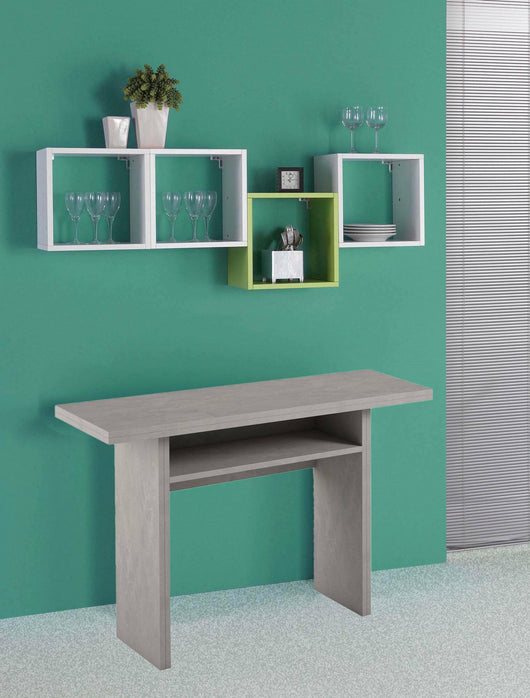 Consolle allungabile Agrippino, Tavolo da pranzo con apertura a libro, Consolle multiuso allungabile, 100% Made in Italy, 120x70h75 cm, Cemento