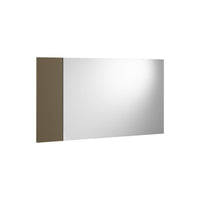Specchio Atri, Specchio decorativo da ingresso, Articolo d'arredo a muro con profilo laterale, 100% Made in Italy, 110x3h60 cm, Bianco e Marrone