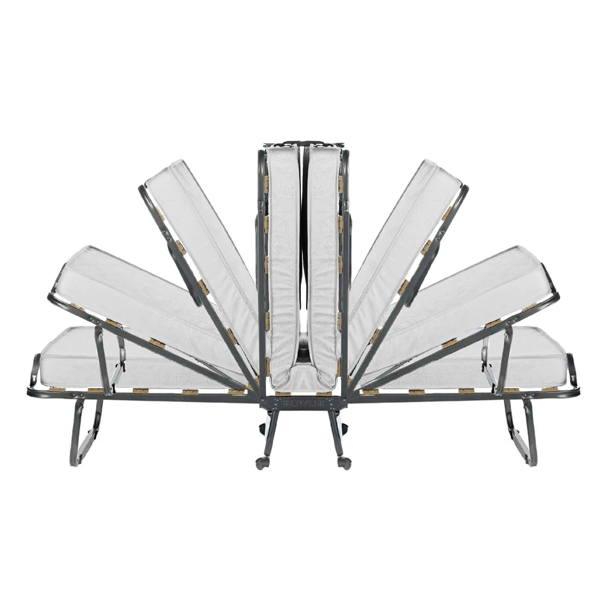 Letto pieghevole Tellus, Brandina con rete 12 doghe, Materasso incluso, Lettino salvaspazio, 100% Made in Italy, 80x190h37 cm, Custodia protettiva su richiesta