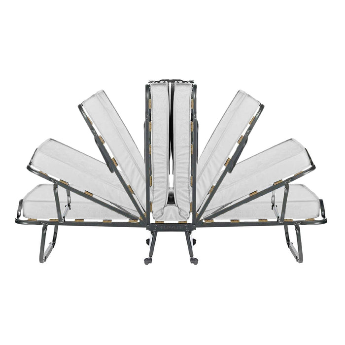 Letto pieghevole Tellus, Brandina con rete 12 doghe, Materasso incluso, Lettino salvaspazio, 100% Made in Italy, 80x190h37 cm, Custodia protettiva su richiesta