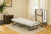 Letto pieghevole Tellus, Brandina con rete 12 doghe, Materasso incluso, Lettino salvaspazio, 100% Made in Italy, 80x190h37 cm, Custodia protettiva su richiesta