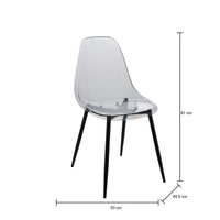 Sedia Amstrong, Poltrona in PET, Sedia da pranzo ergonomica, Seduta per riunioni, 53x46h81 cm, FumÒ©