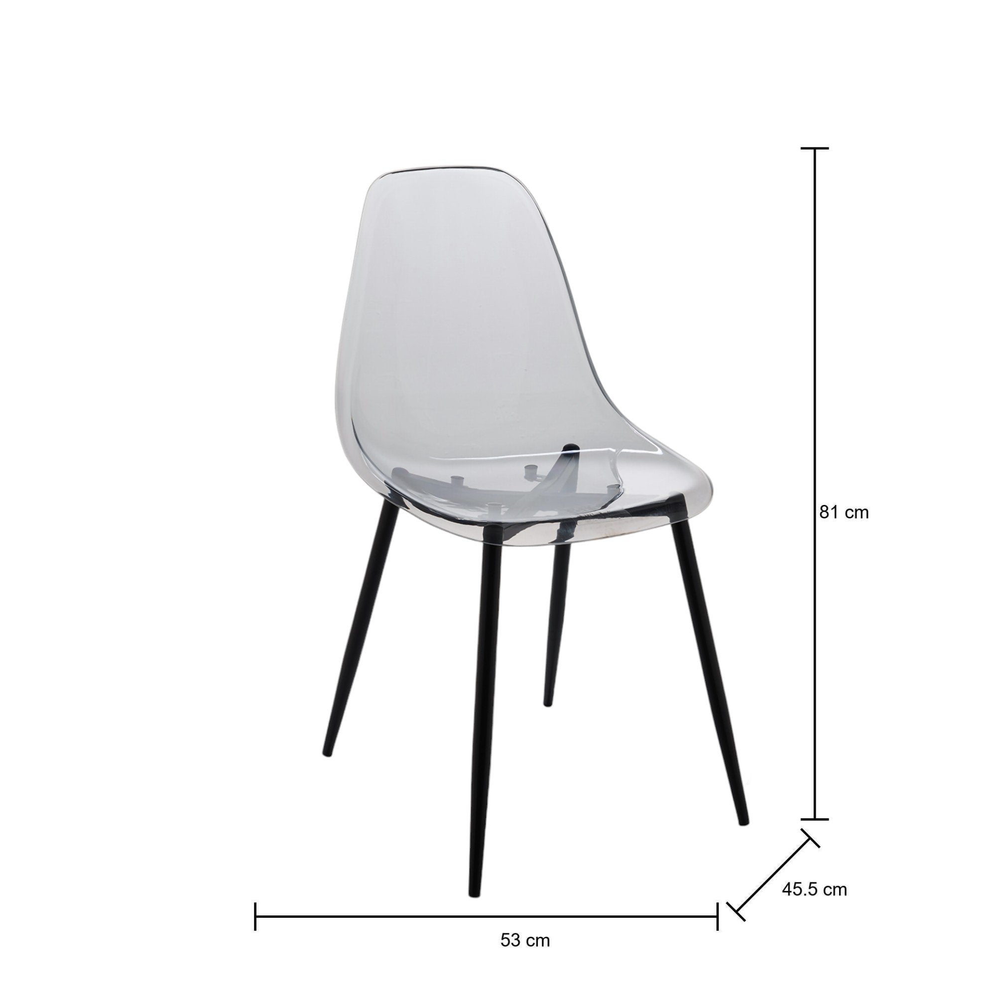 Sedia Amstrong, Poltrona in PET, Sedia da pranzo ergonomica, Seduta per riunioni, 53x46h81 cm, FumÒ©