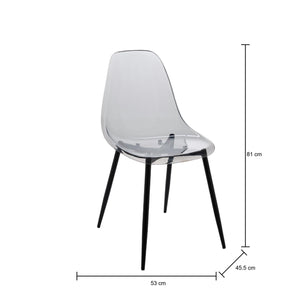 Sedia Amstrong, Poltrona in PET, Sedia da pranzo ergonomica, Seduta per riunioni, 53x46h81 cm, FumÒ©