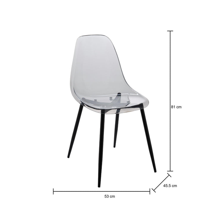 Sedia Amstrong, Poltrona in PET, Sedia da pranzo ergonomica, Seduta per riunioni, 53x46h81 cm, FumÒ©