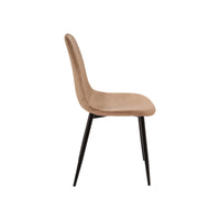 Sedia Arter, Poltrona rivestita in velluto, Sedia da pranzo imbottita, Seduta per riunioni, 45x56h87 cm, Sabbia