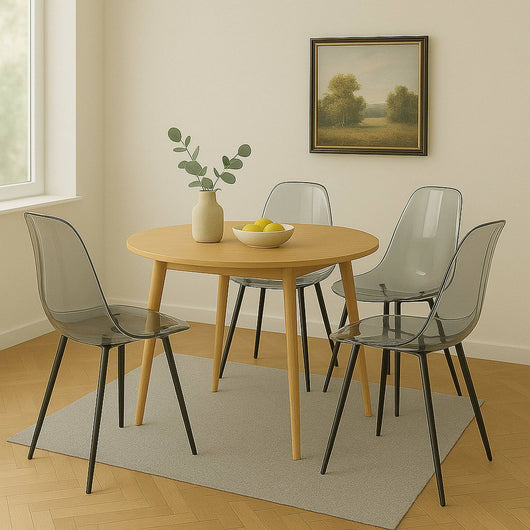 Set di 4 sedie Amstrong, Poltrona in PET, Sedia da pranzo ergonomica, Seduta per riunioni, 53x46h81 cm, FumÒ©