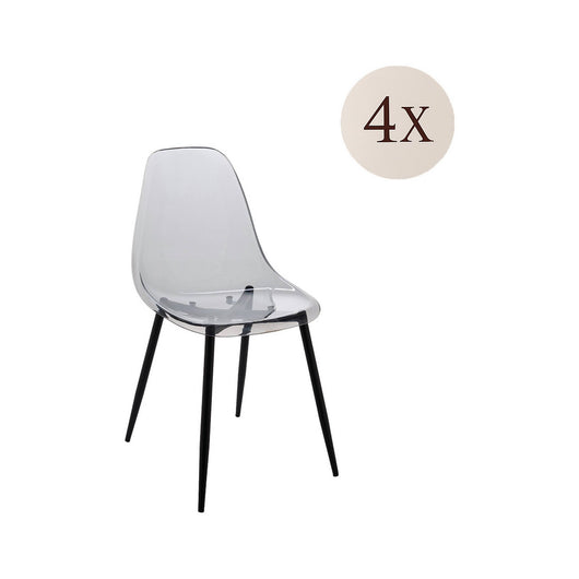 Set di 4 sedie Amstrong, Poltrona in PET, Sedia da pranzo ergonomica, Seduta per riunioni, 53x46h81 cm, FumÒ©