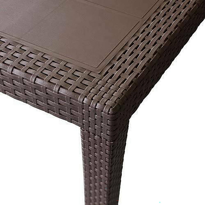 Tavolo da esterno Dmains, Tavolo rettangolare allungabile da pranzo, Tavolo da giardino estensibile multiuso, 100% Made in Italy, Cm 150x90h72, Marrone