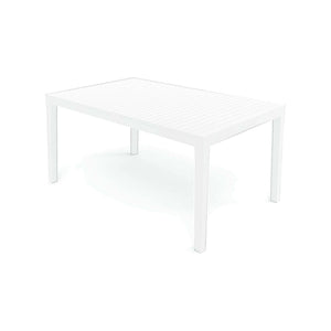 Tavolo da esterno rettangolare allungabile da pranzo Dmica, Tavolo da giardino estensibile, 100% Made in Italy, Cm 150x90h72, Bianco