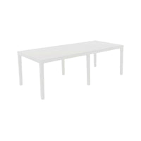Tavolo da esterno rettangolare allungabile da pranzo Dmica, Tavolo da giardino estensibile, 100% Made in Italy, Cm 150x90h72, Bianco