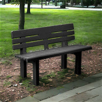 Panchina da esterno Alim, Panca monoblocco da giardino, Panchina outdoor, 100% Made in Italy, 110x52h71 cm, Antracite