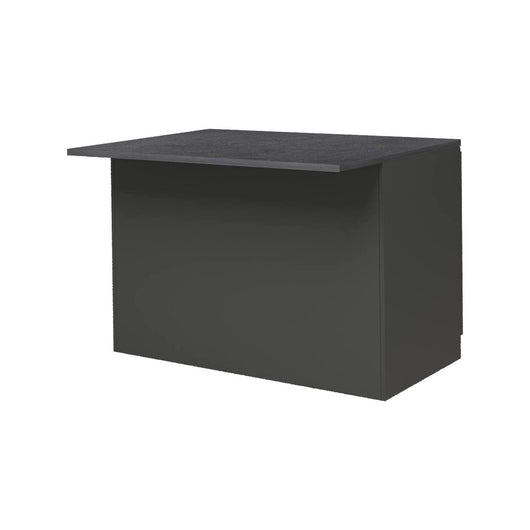 Isola da cucina Analiza, Tavolo ausiliario portaoggetti, Mobile da cucina a 2 ante, 100% Made in Italy, 125x90h90 cm, Antracite e Ardesia