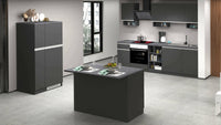 Cucina completa Arlo, Set da cucina modulabile, Cucina componibile con piÒ¹ elementi, 100% Made in Italy, Antracite e Ardesia