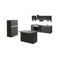 Cucina completa Arlo, Set da cucina modulabile, Cucina componibile con piÒ¹ elementi, 100% Made in Italy, Antracite e Ardesia