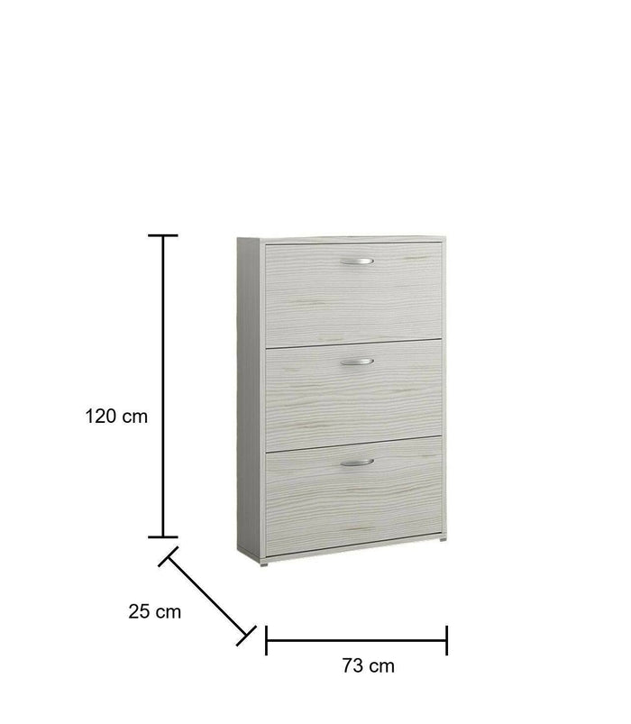 Mobile Portascarpe Mekunu, Scarpiera 3 Vani, 73x25x120h cm Grigio Chiaro