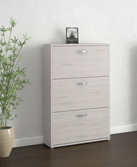 Mobile Portascarpe Mekunu, Scarpiera 3 Vani, 73x25x120h cm Grigio Chiaro