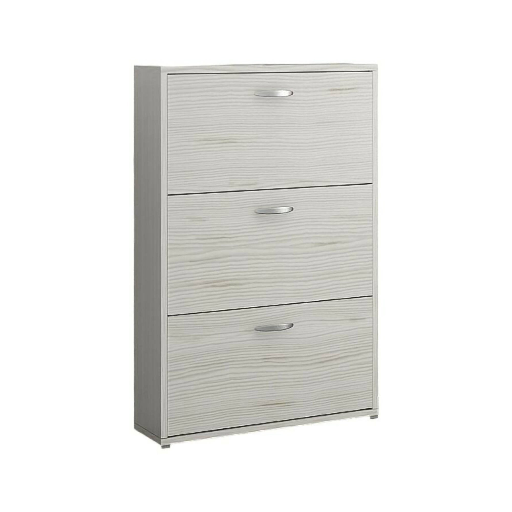 Mobile Portascarpe Mekunu, Scarpiera 3 Vani, 73x25x120h cm Grigio Chiaro