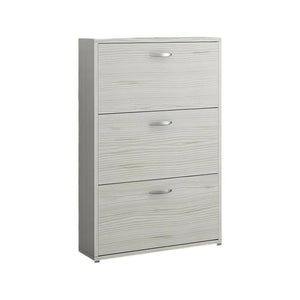 Mobile Portascarpe Mekunu, Scarpiera 3 Vani, 73x25x120h cm Grigio Chiaro