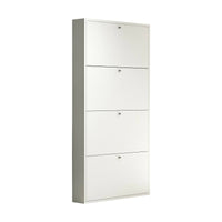 Mobile Portascarpe Alika, Scarpiera 4 Ante, 73x15x145h cm Bianco