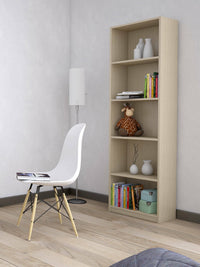 Biblioteca Giordana, Libreria 4 Ripiani, 57x25x186h cm Marrone Rovere