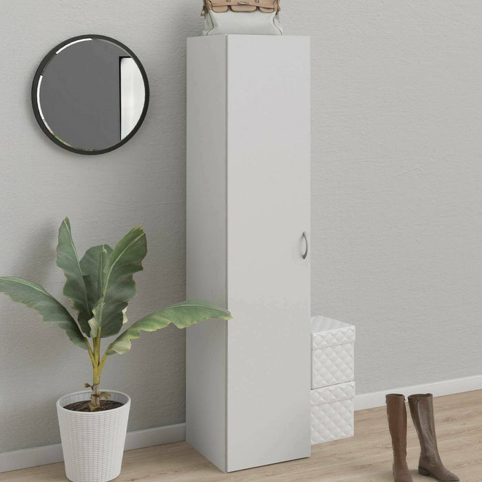 Am, Armadio Multiuso 1 Anta 3 Ripiani, 41.5x175.4h cm Bianco