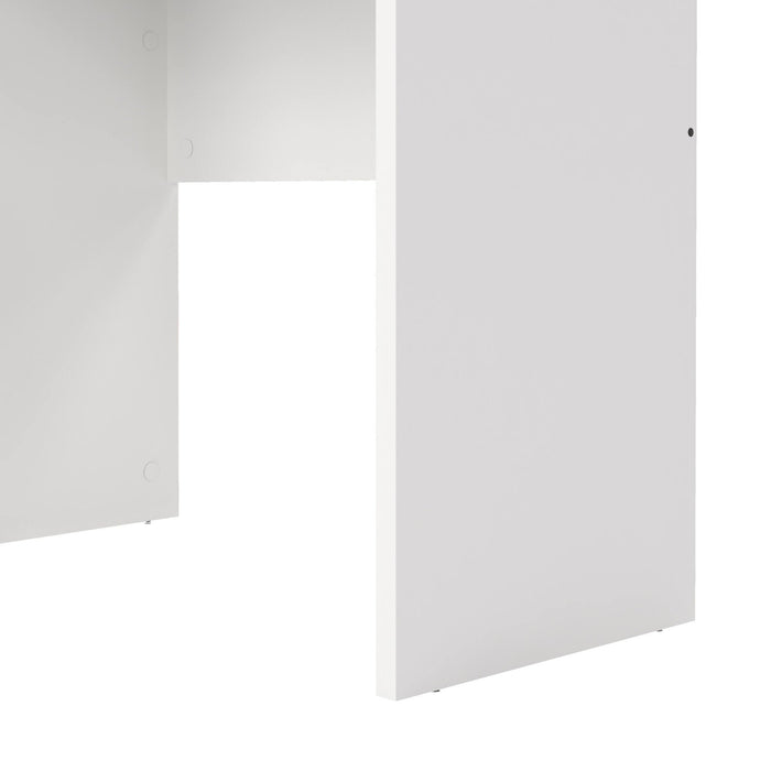 Scrivania lineare con tre Andre, colore bianco, Misure 120 x 72 x 48 cm